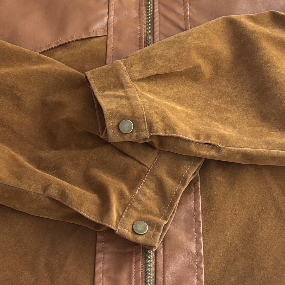 PrettyLittleThing Faux Suede Western Jacket - Toffee Brown Size 18 - Picture 7 of 9